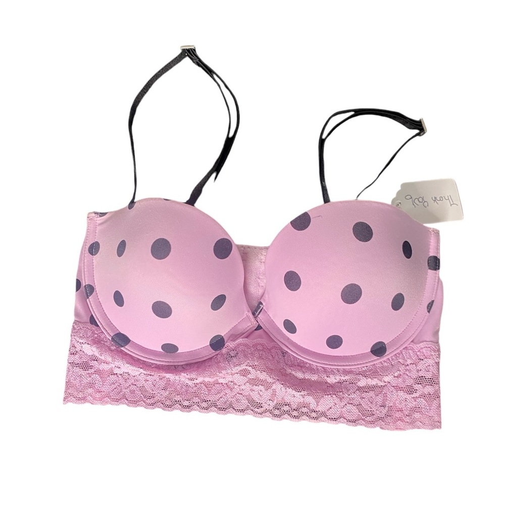VS PINK Polka Dot Lace Bralette - Pink 32C